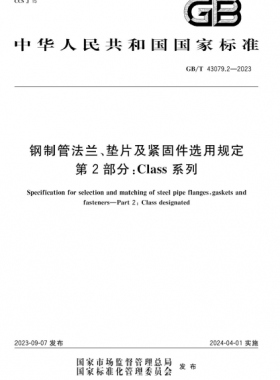 鋼制管法蘭、墊片及緊固件選用規(guī)定 第2部分：Class系列國標(biāo)/T 43079.2-2023